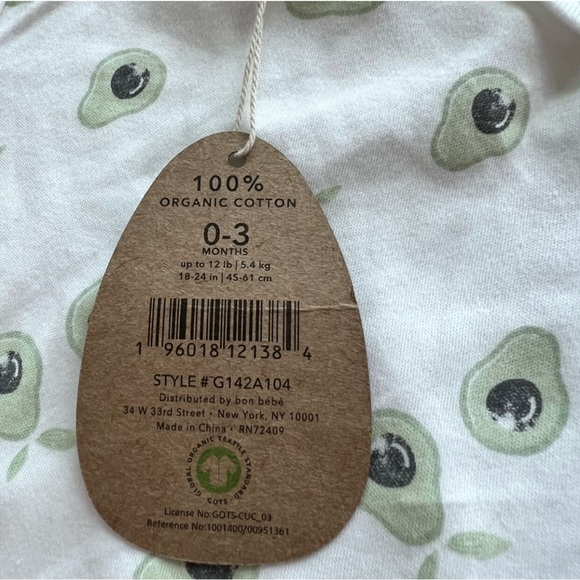 NWT Rabbit + Bear Avocado Outfit Size 0/3 Months - Picture 2 of 10